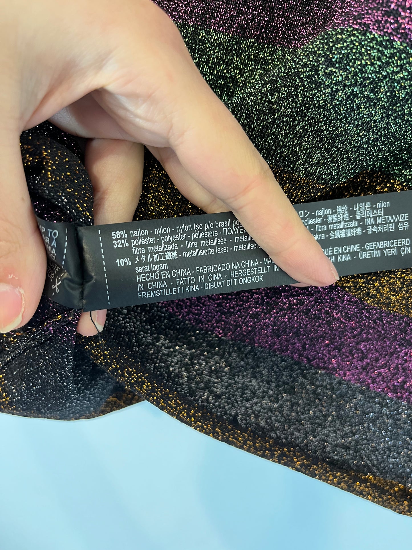 ZARA. Stretch top with metallic threads. TS