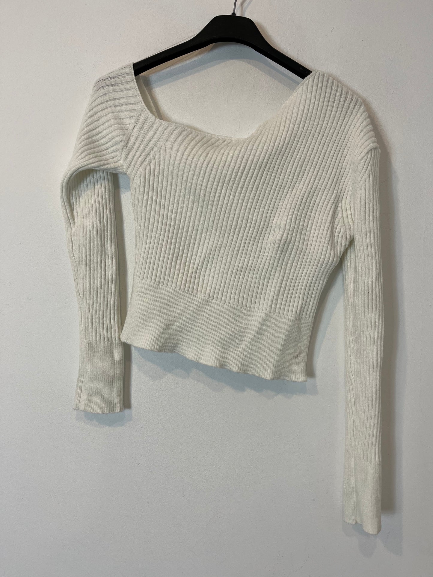 OTRAS. Top blanco canalé TU(s)