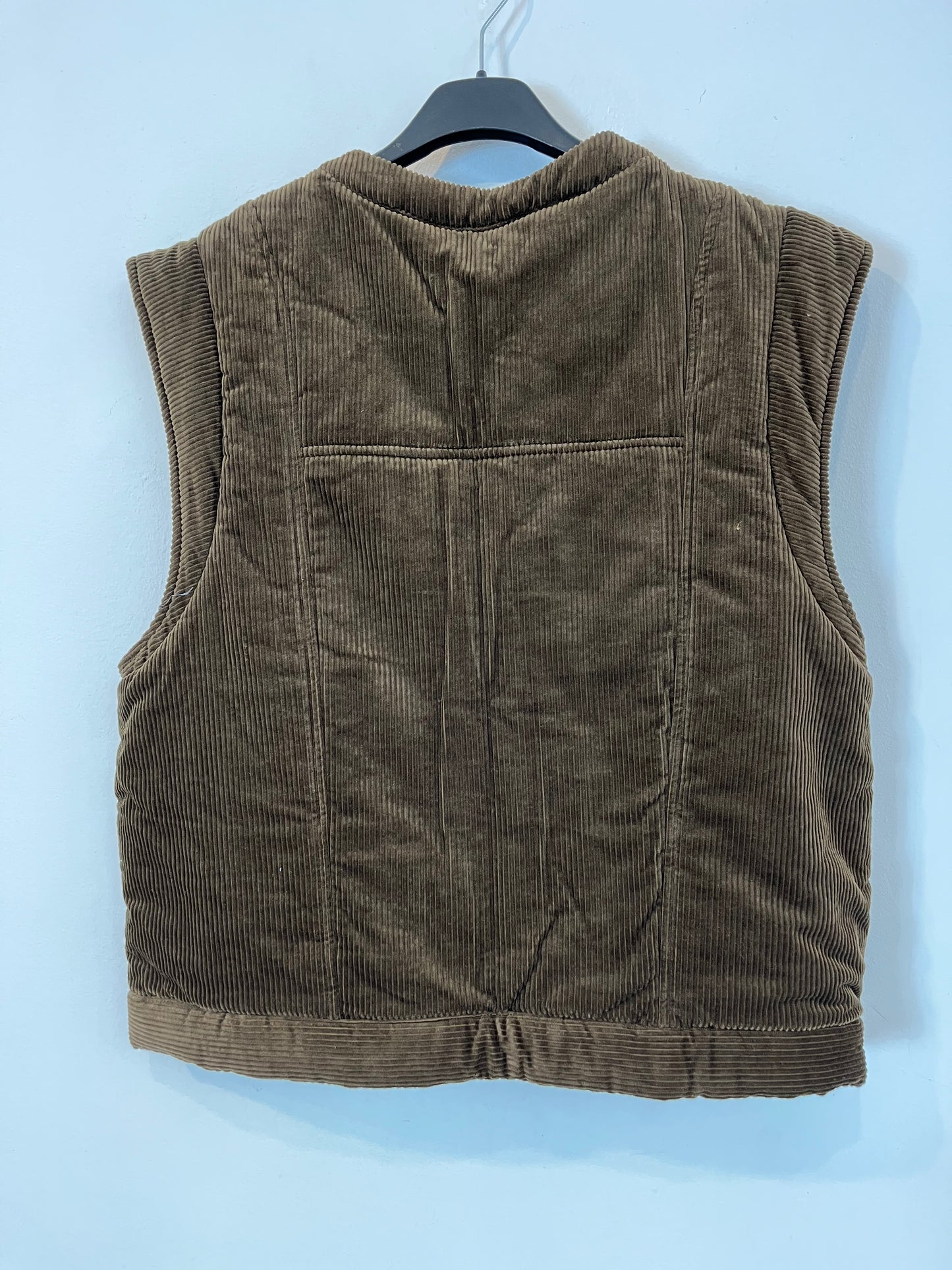 SIMONA. Chaleco pana marrón T.38