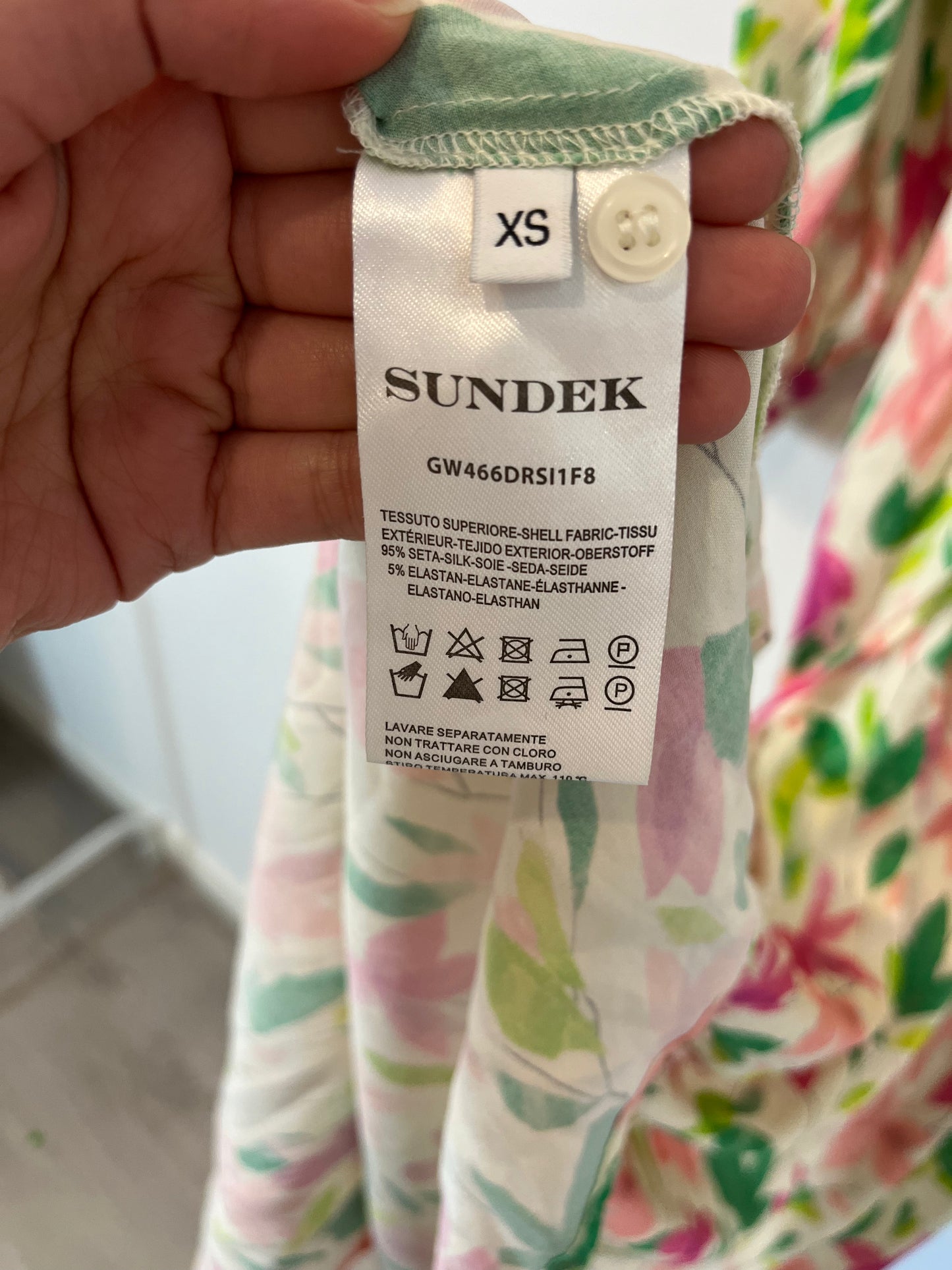 SUNDEK GOLDENWAVE. Vestido largo seda estampado. T XS
