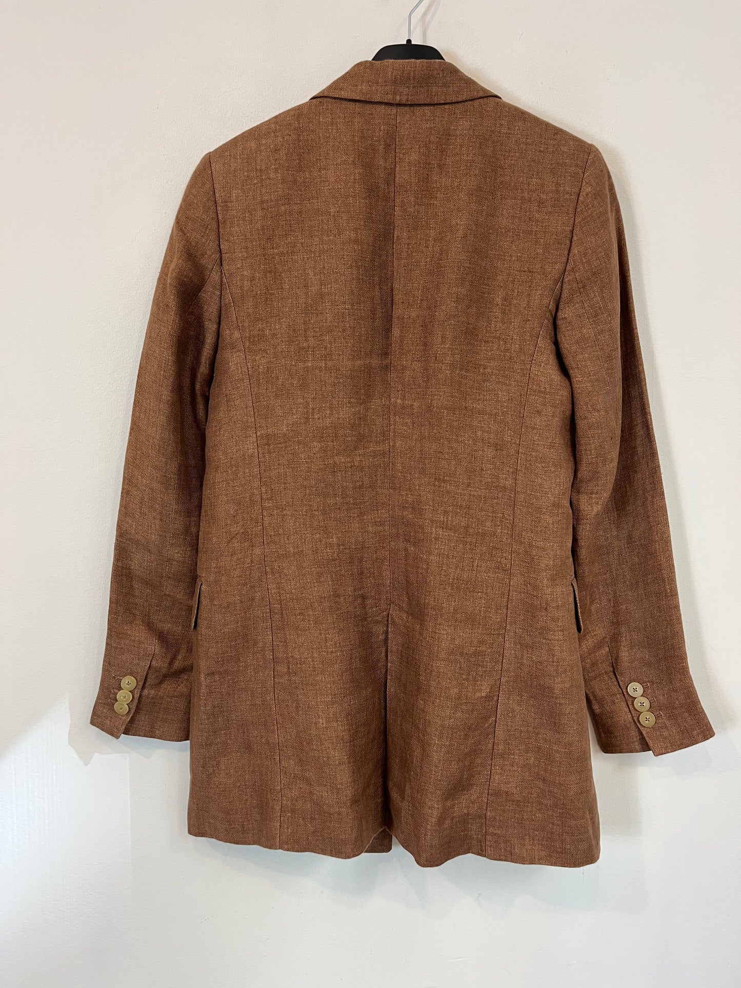 MASSIMO DUTTI. Blazer marrón lino T.34