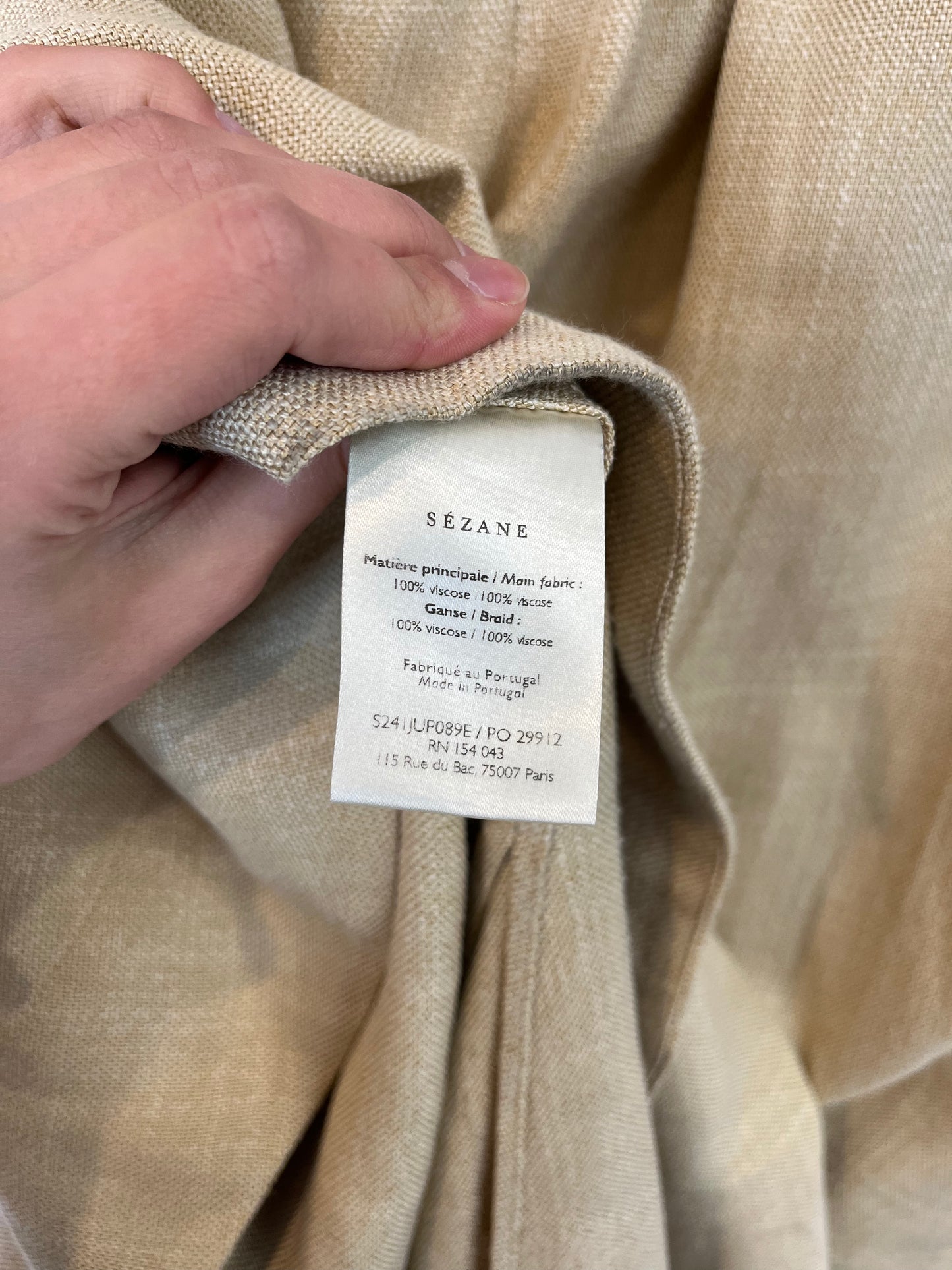 SEZANE. Beige midi skirt, size 34