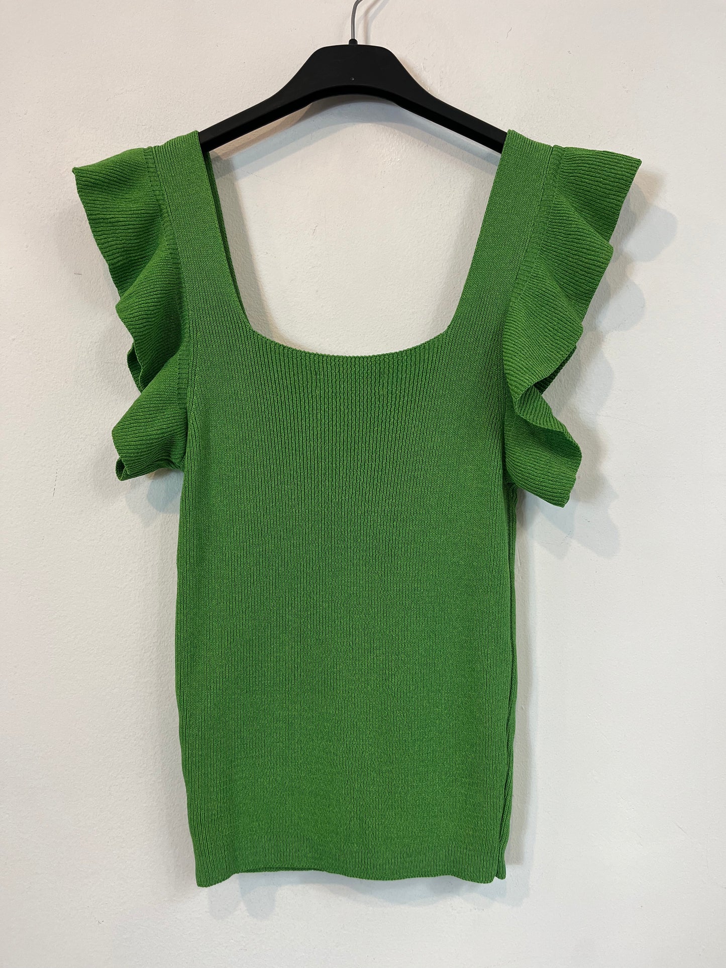 THE CLOSET. Top verde canalé elástico. TU (S)