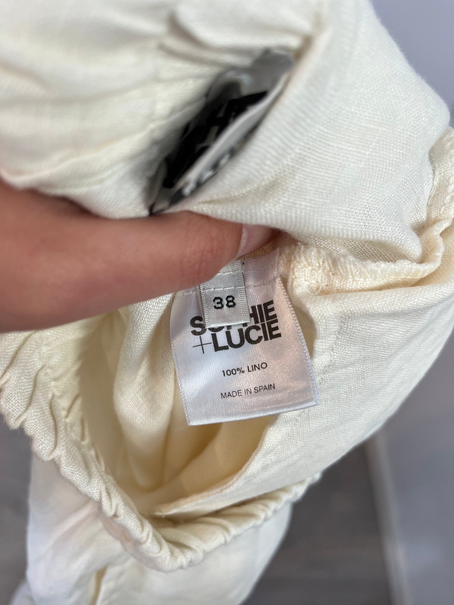 SOPHIE + LUCIE. Pantalón beige lino. T 38
