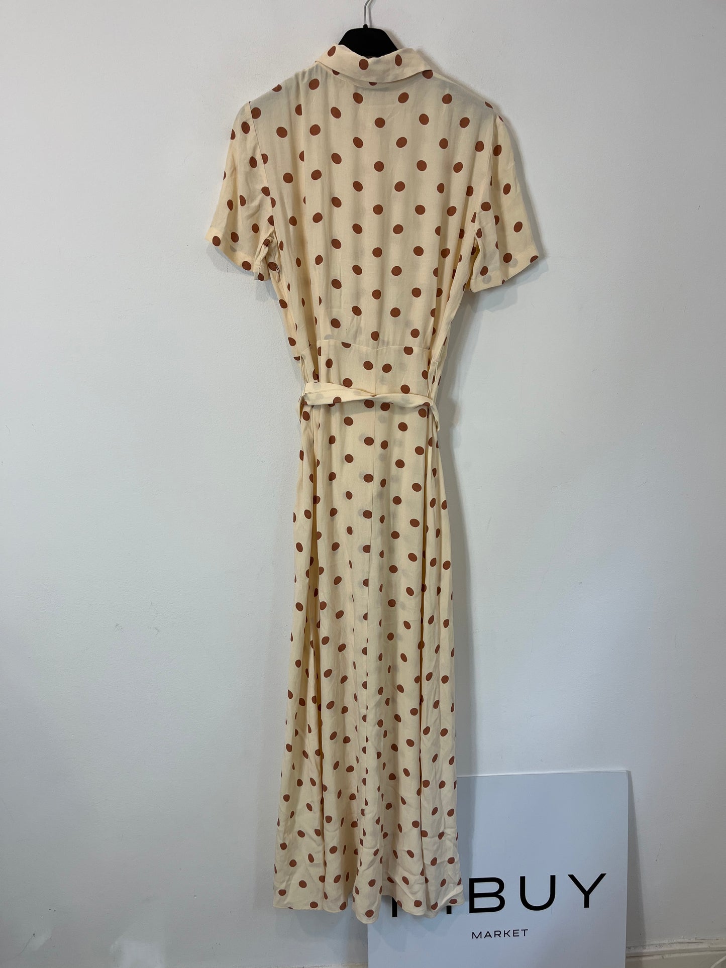 ZARA. Vestido largo lunares. T. XS