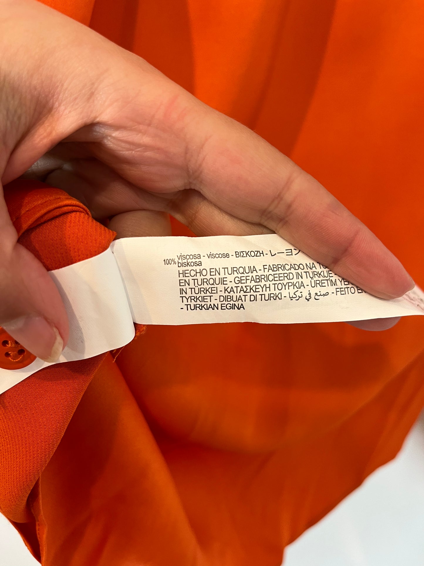 ZARA. Camisa naranjas satinada. T S