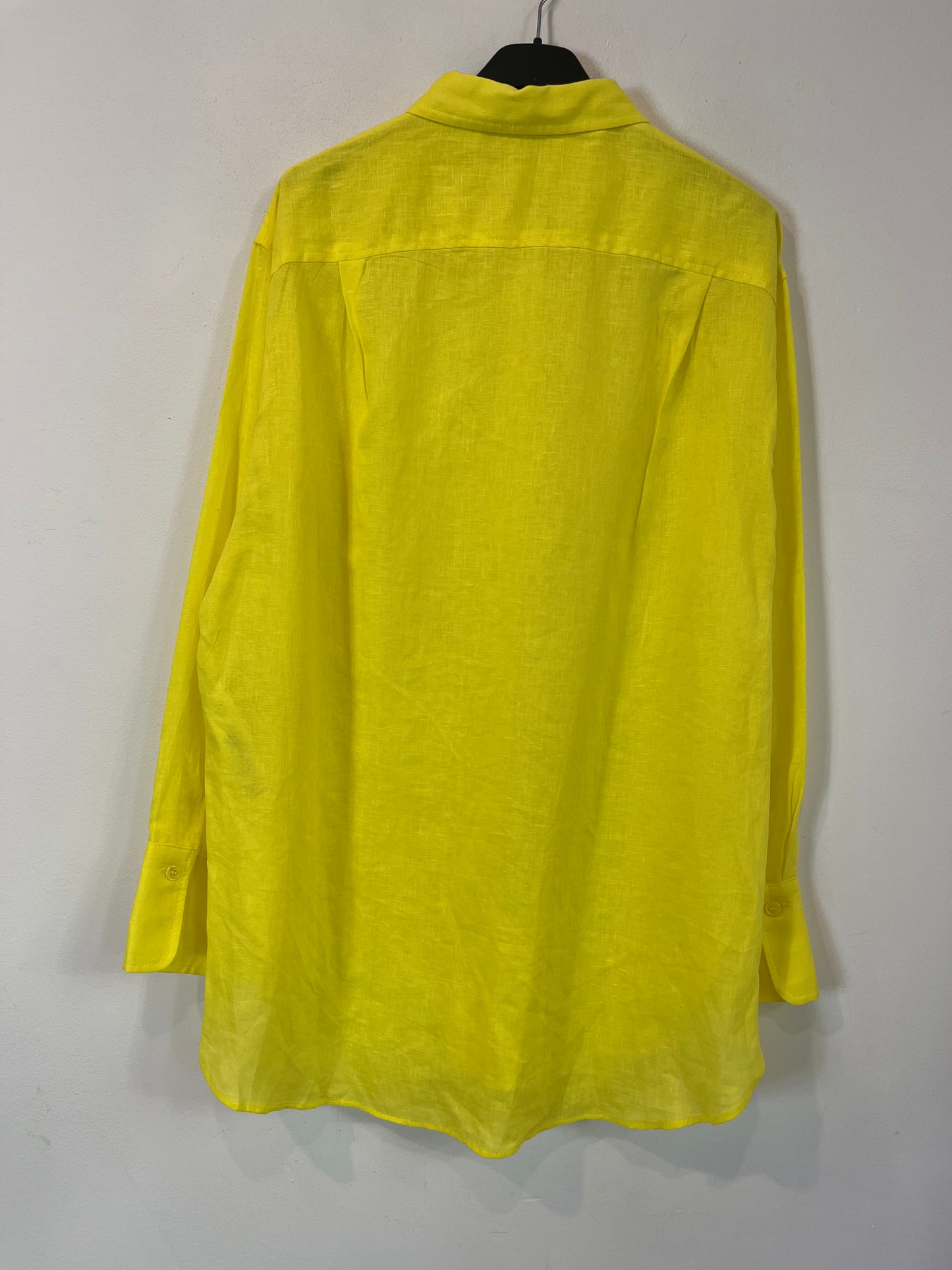 ZARA. Camisa lino amarilla. T S