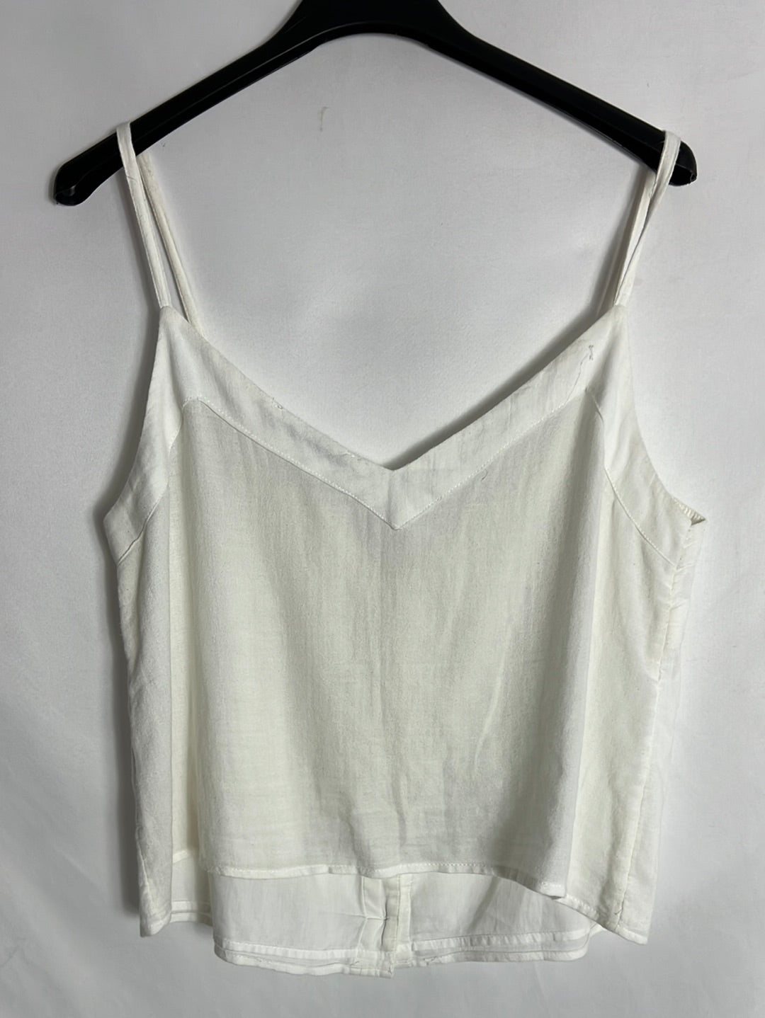 STRADIVARIUS. Top efecto lino botones. T M