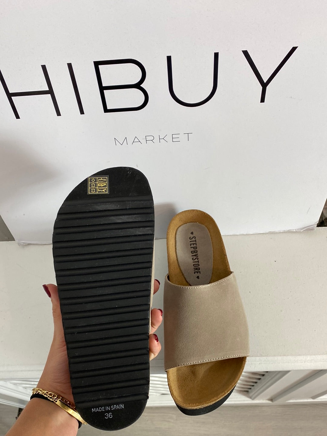 STEPBYSTORE. Sandalias plataforma tira ancha. T.36