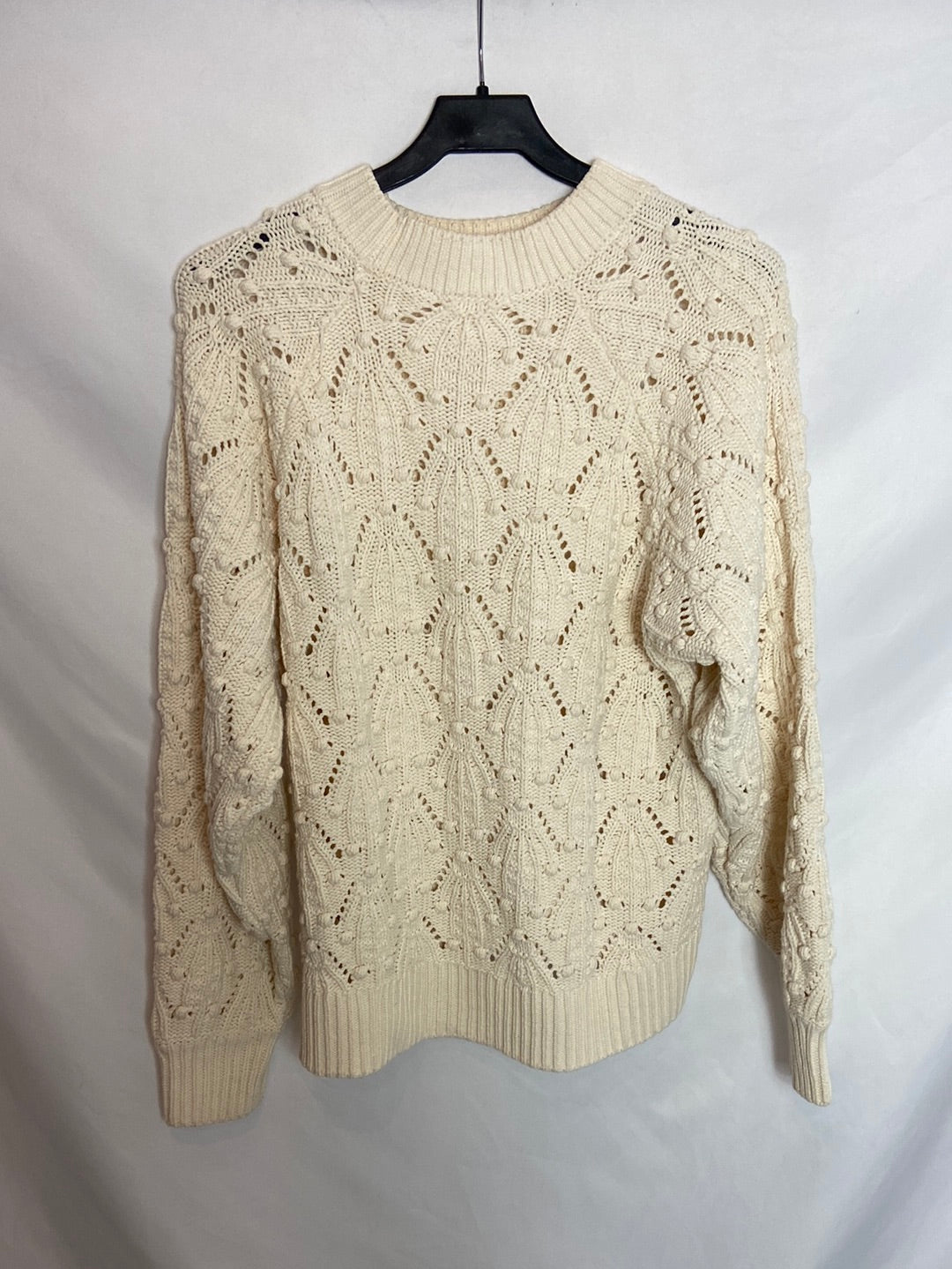 H&M. Jersey oversize de punto beige T.S