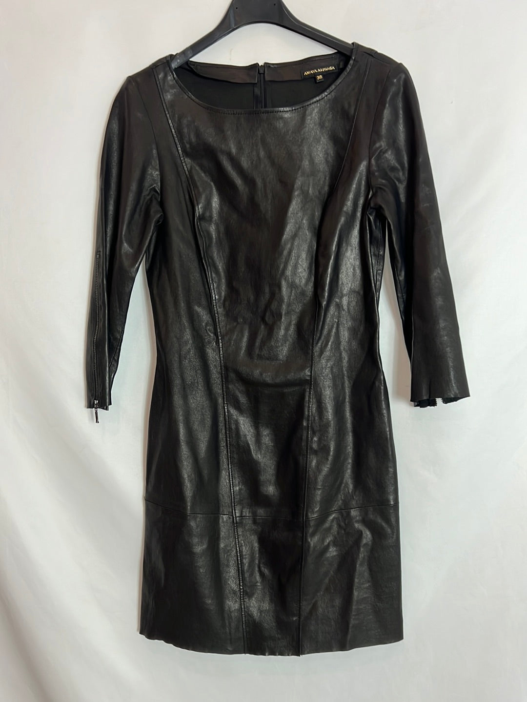princess polly baby blue dress Black stretch leather dress with cut-work and short sleeve JITROIS For Sale  at 1stDibs main image 1