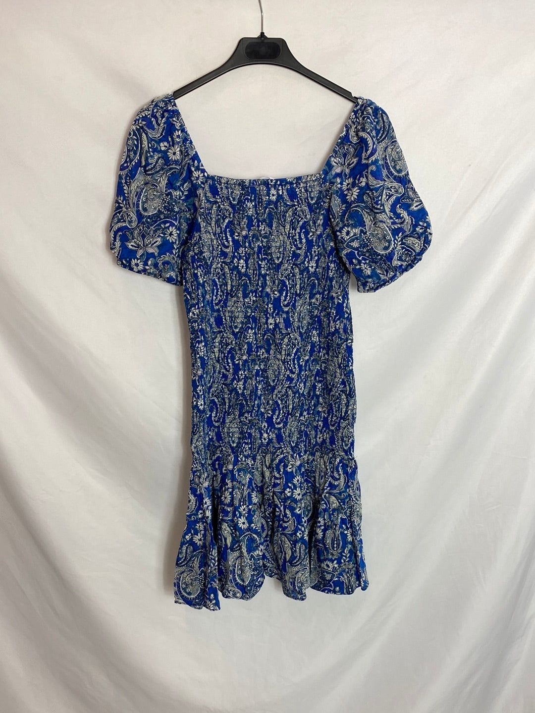 MANGO. Vestido estampado mangas farol. T.S