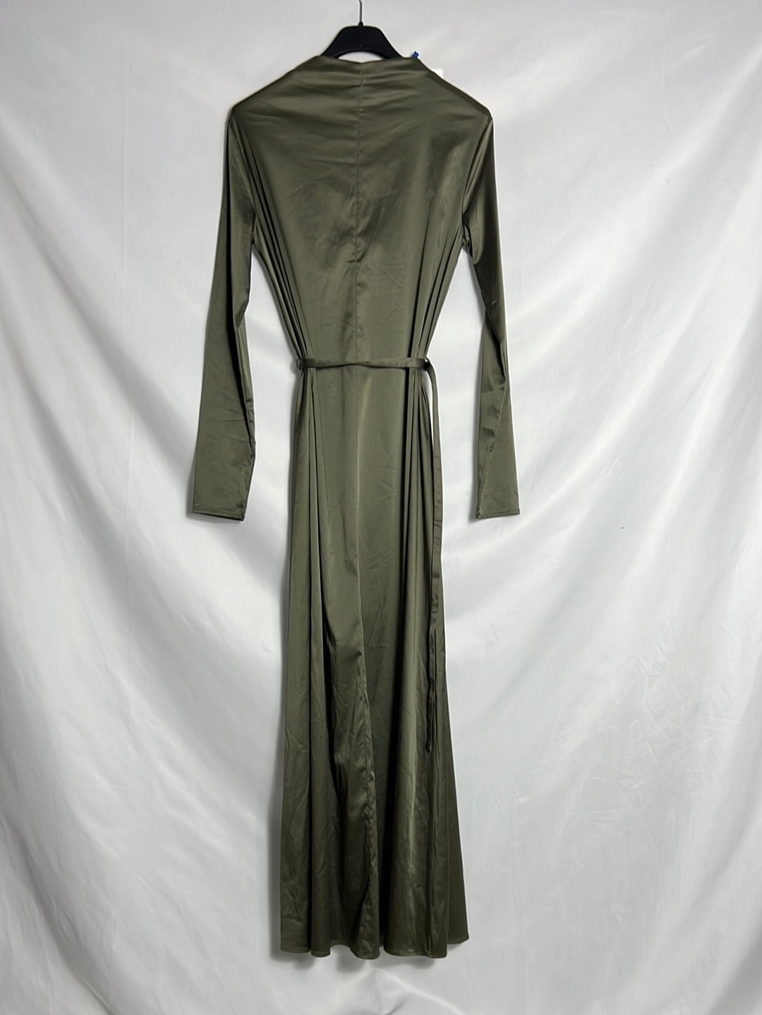 ZARA. Vestido midi verde caqui T.s