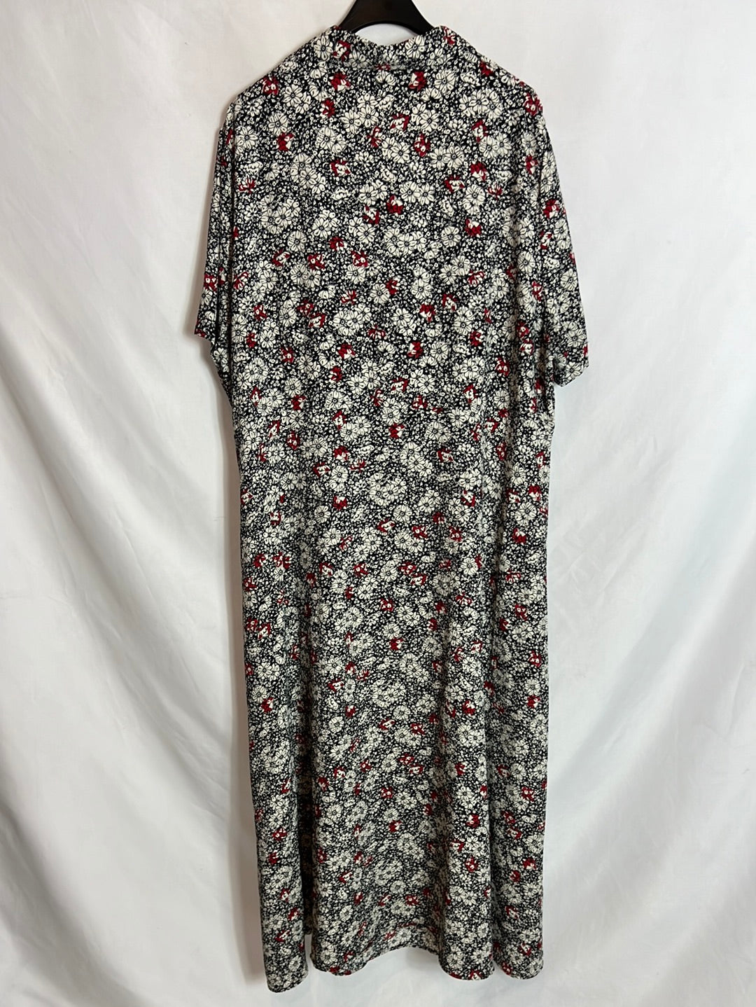 VIOLETA BY MANGO. Vestido midi flores fluido. T XL