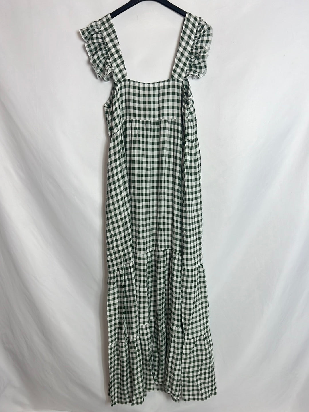 OTHERS. Green gingham midi dress. TS/M