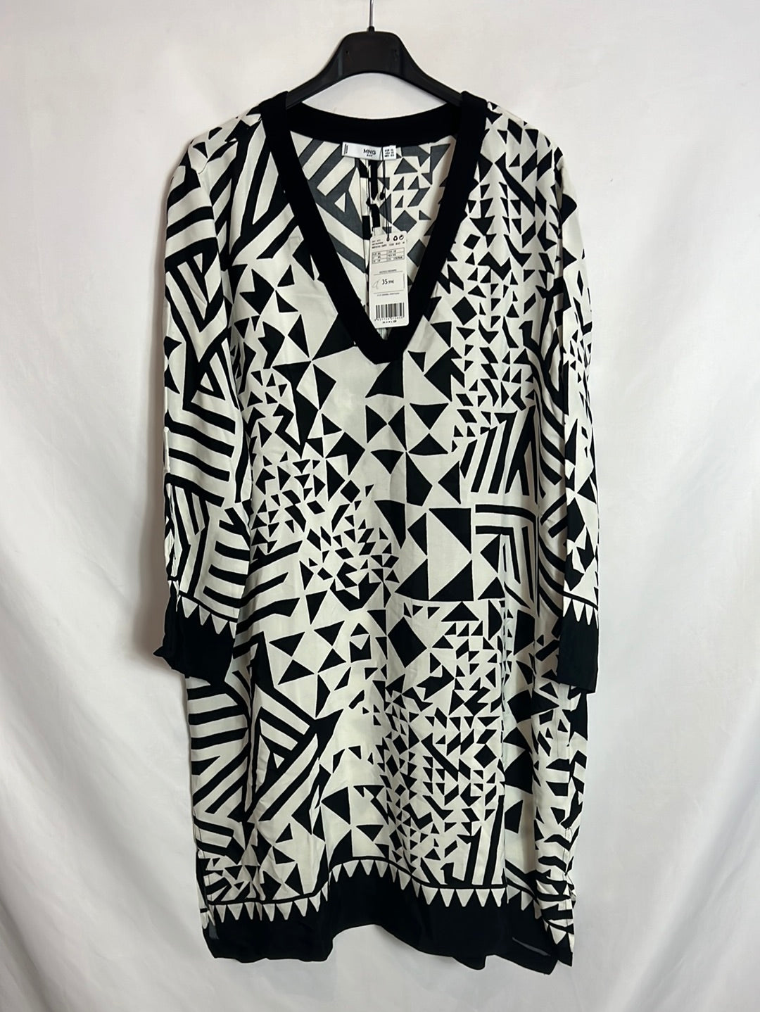 MANGO. Flowy black and white dress. Size XL – Hibuy market