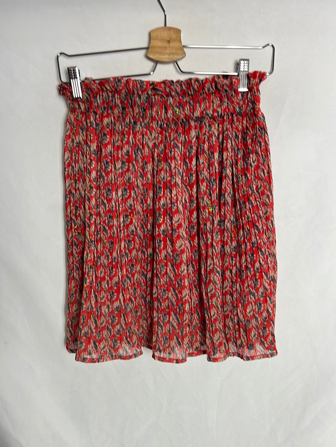 MFM. Falda pantalón corta plisada roja. T M/L