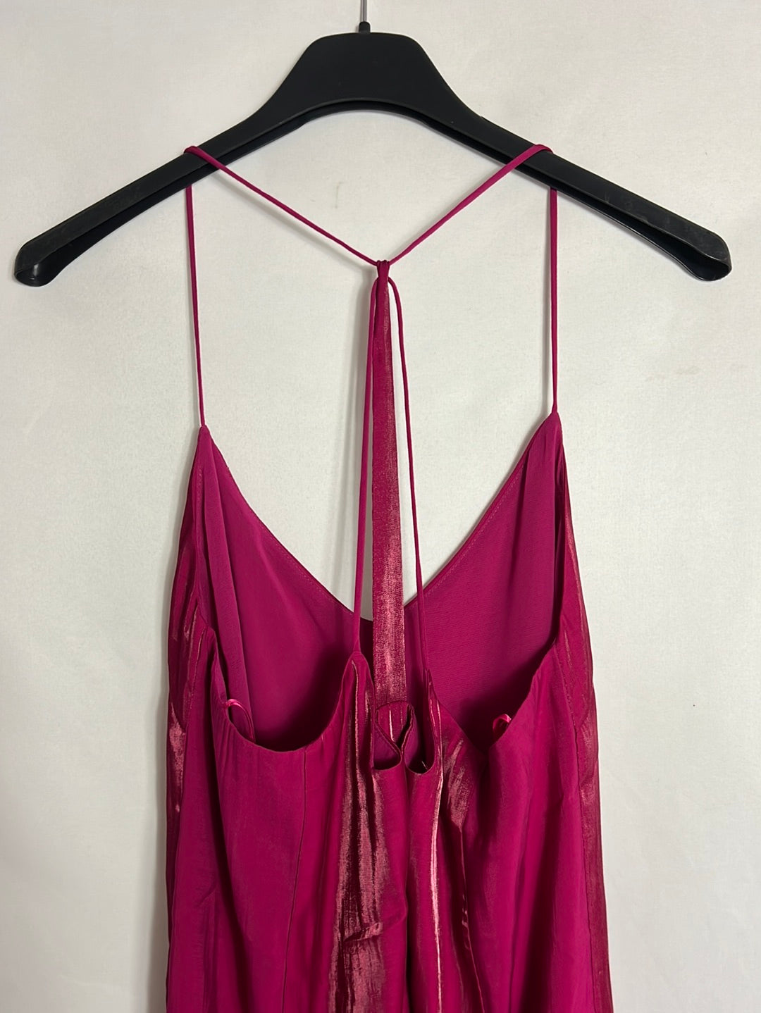 ZARA. Vestido rosa fluido tirantes. T M