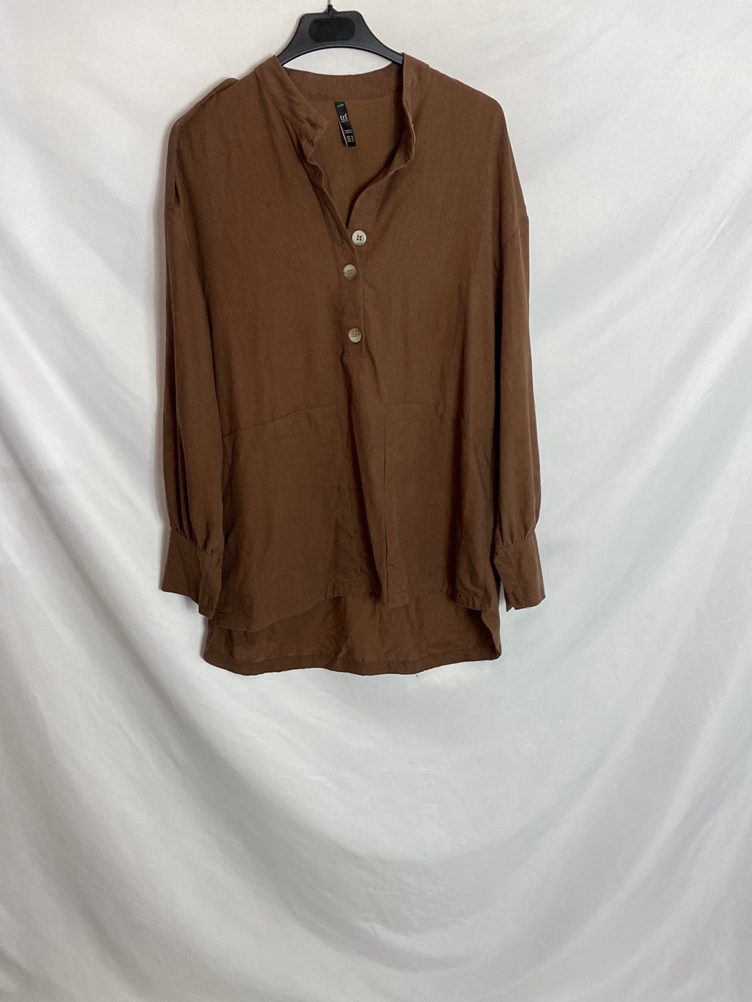 Camisa Blusa Color Lavanda Blusa Cuello Francés Mujeres