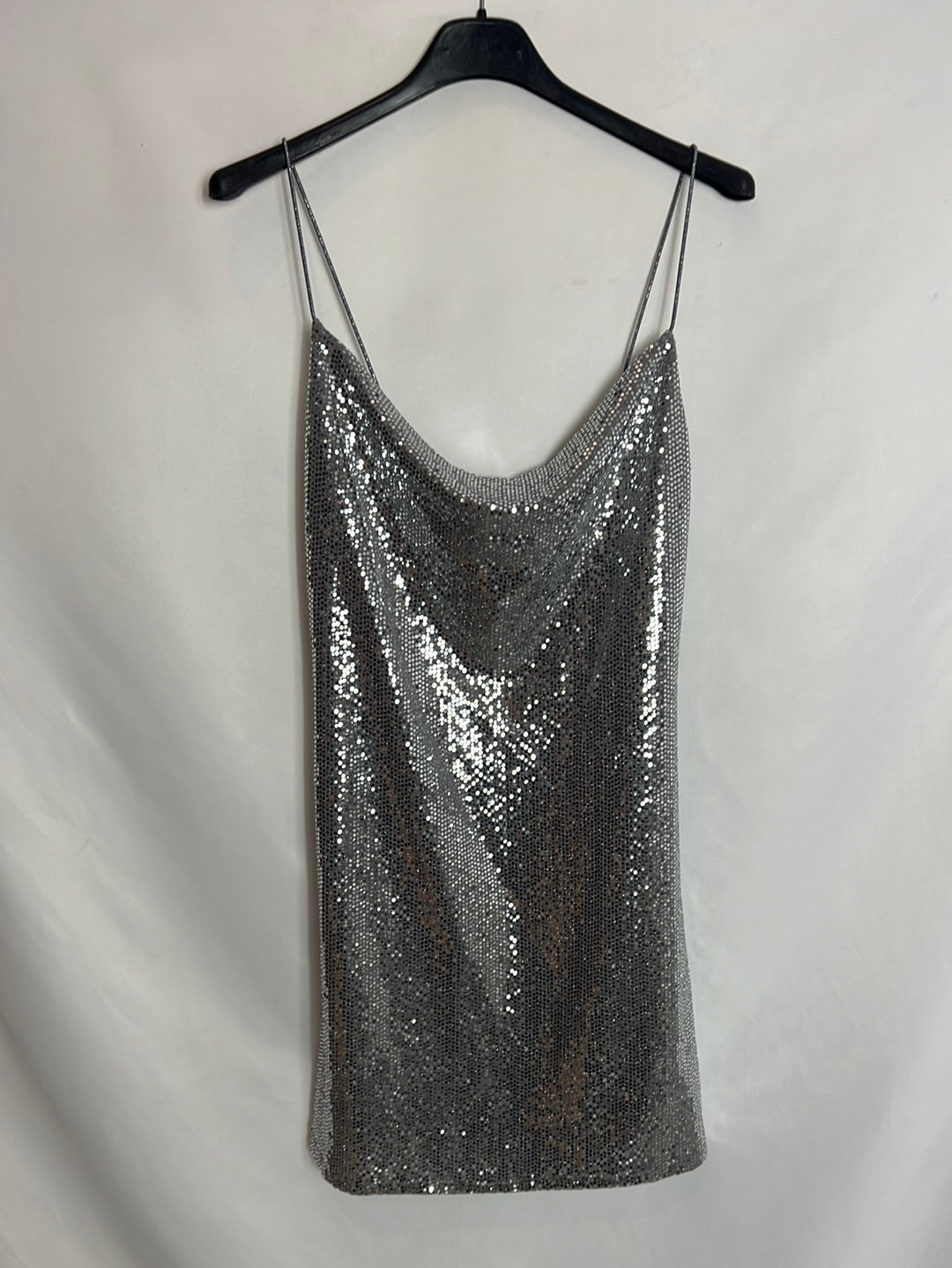 BERSHKA. Silver sequin mini dress. TS – Hibuy market