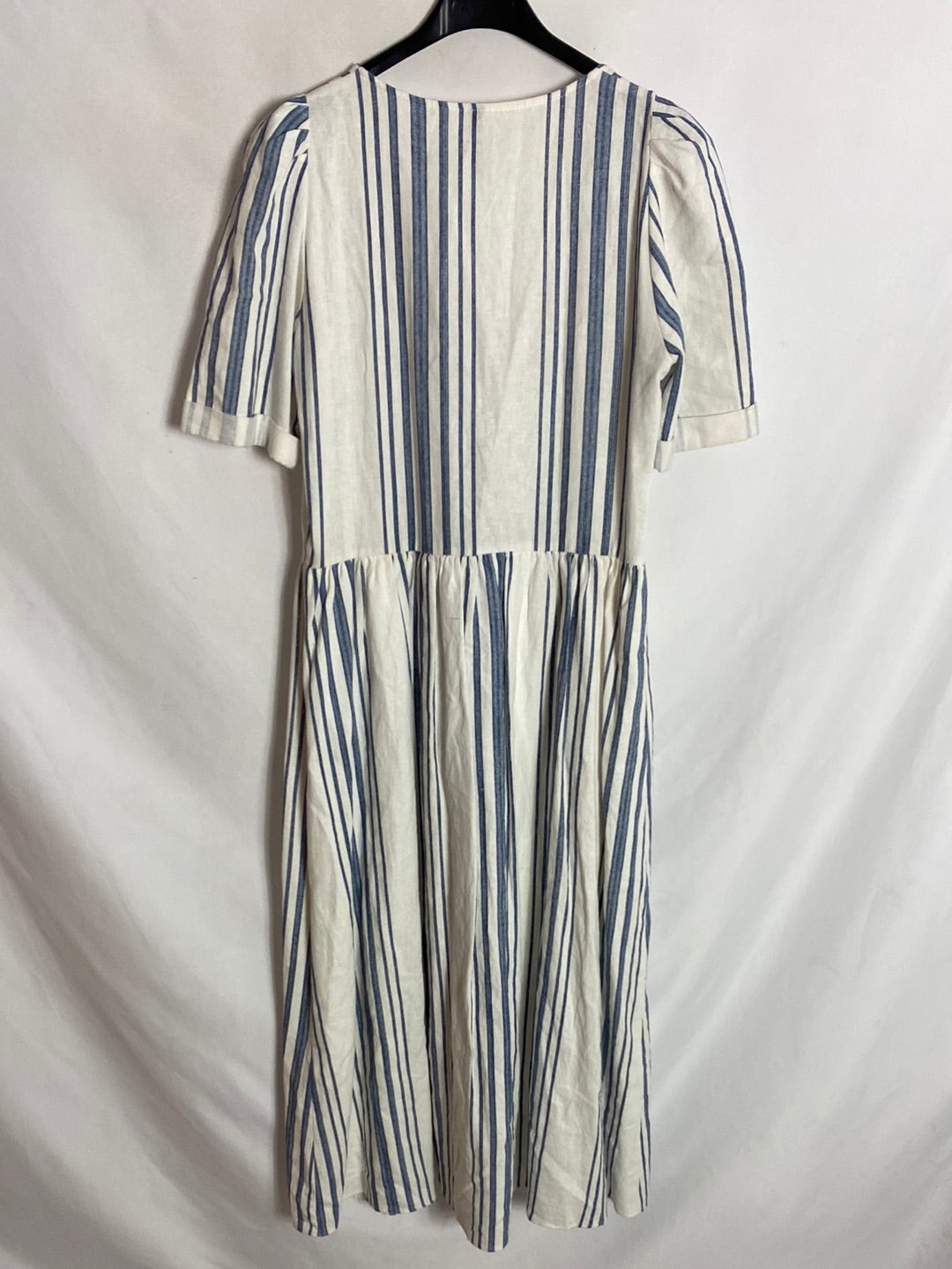 ZARA. Short-sleeved striped midi shirt dress. TS