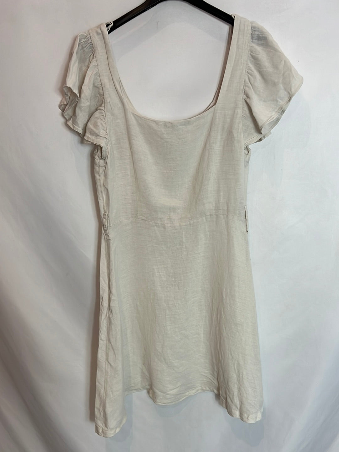 ZARA. Vestido corto color crudo abotonado. T XS