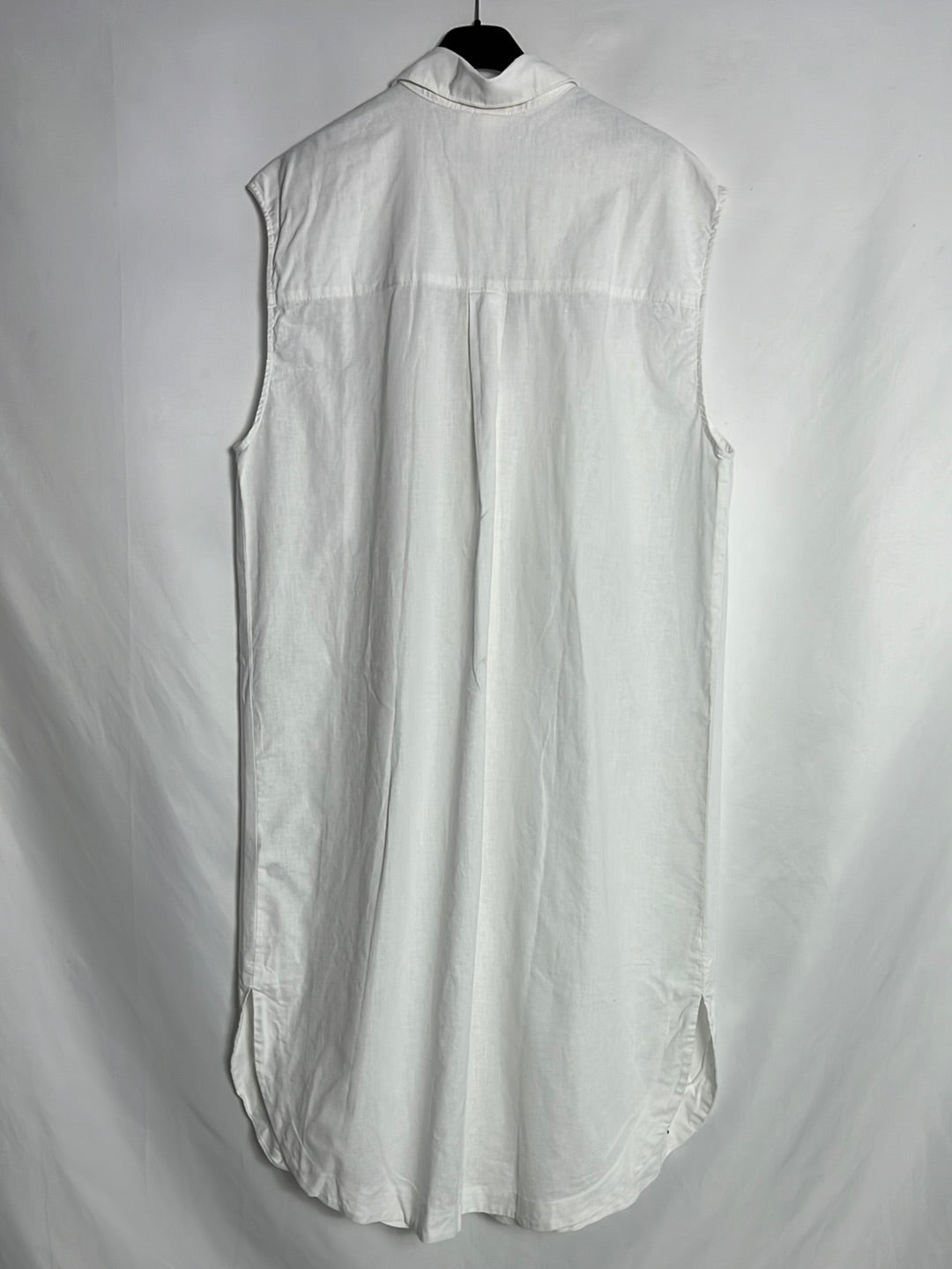 H&M. Vestido midi camisero blanco. T S
