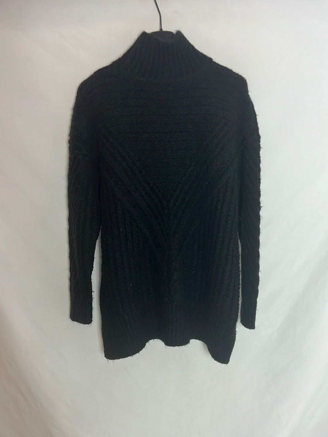 ASOS. Jérsey punto cuello vuelto negro. T.XS (s/m)