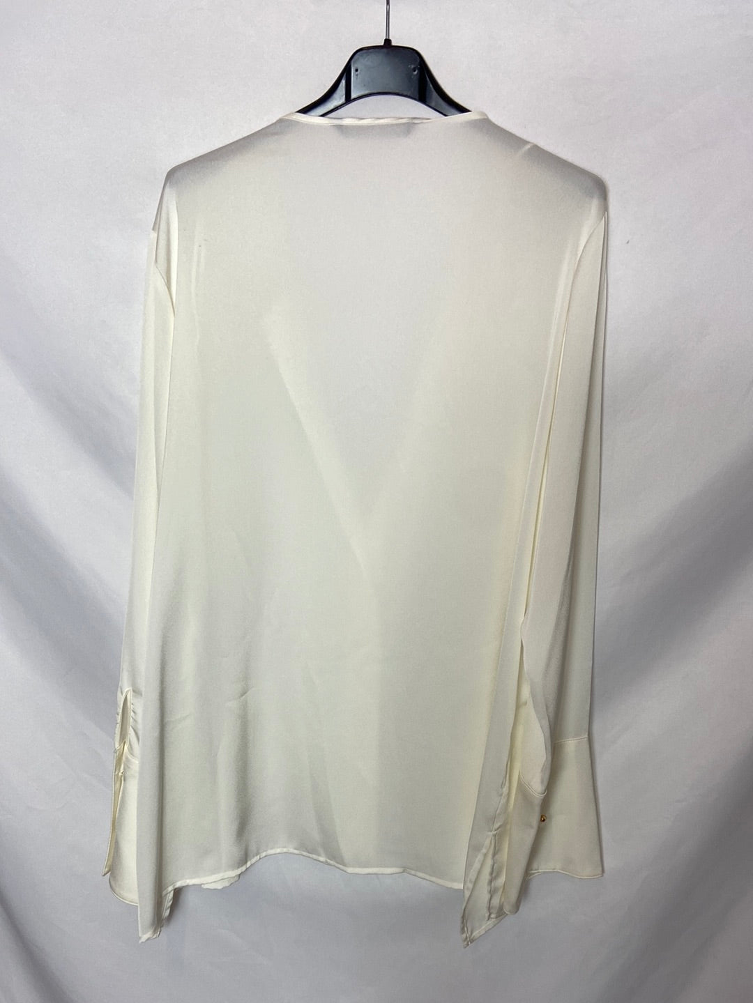 ZARA. Camisa blanca fluida manga larga T.XXL