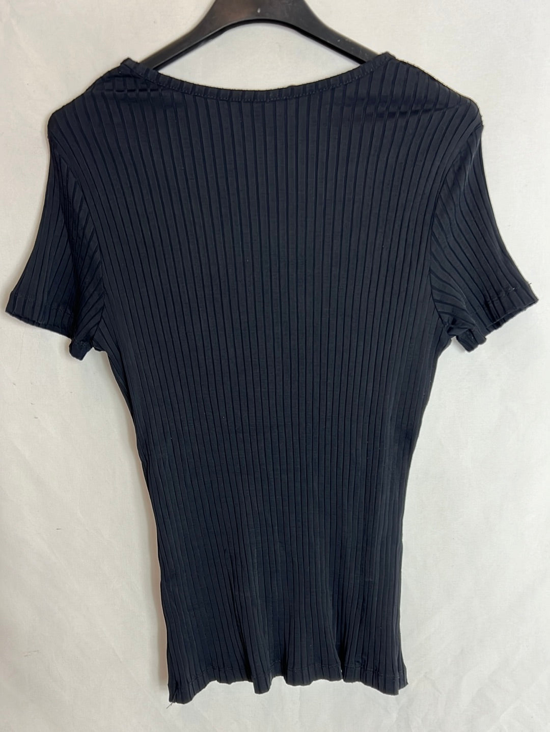 CORTEFIEL. Blue ribbed T-shirt, size 42