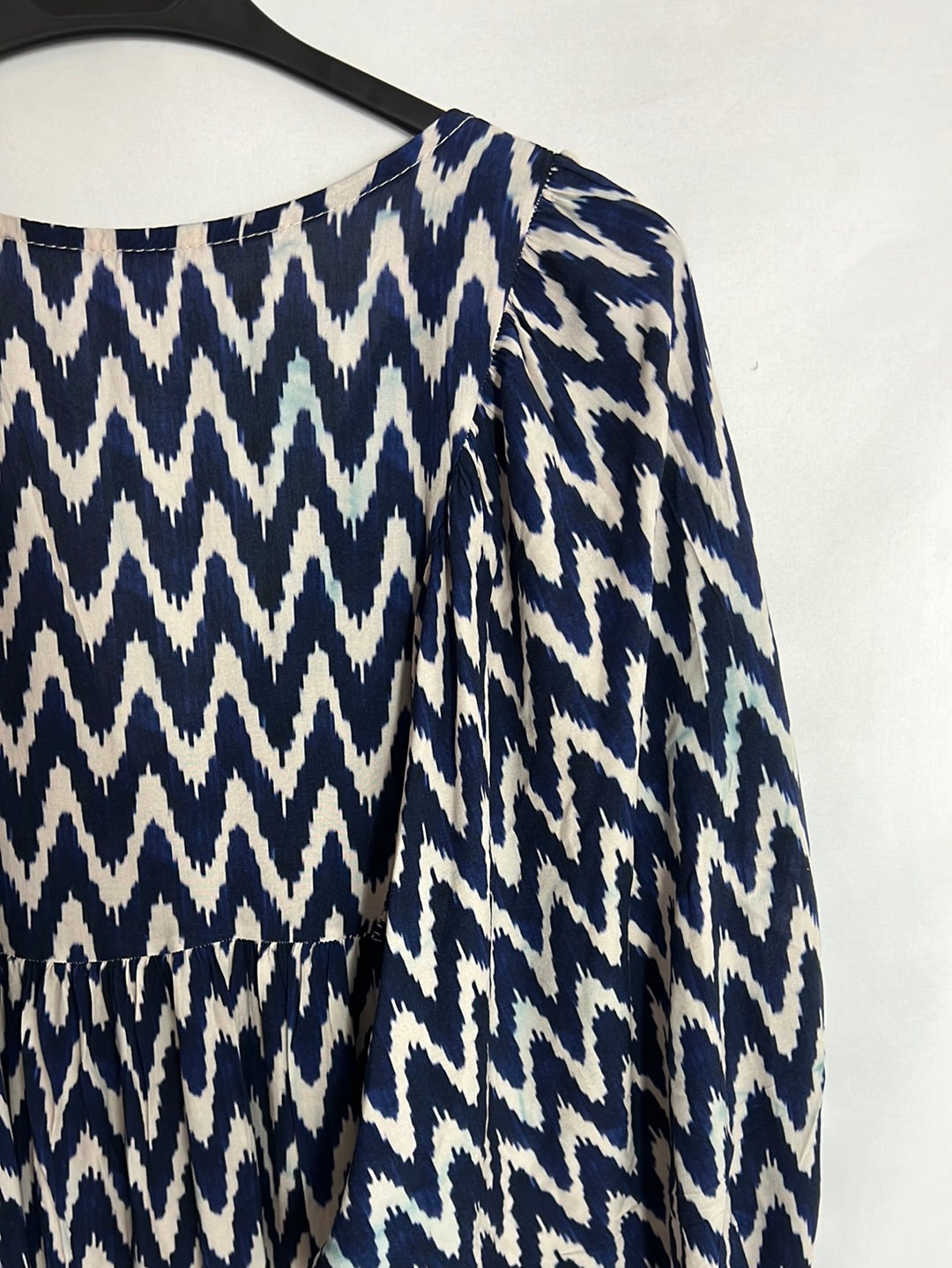 OTRAS. Vestido estampado azules y blanco. TU (S/M) (tara)
