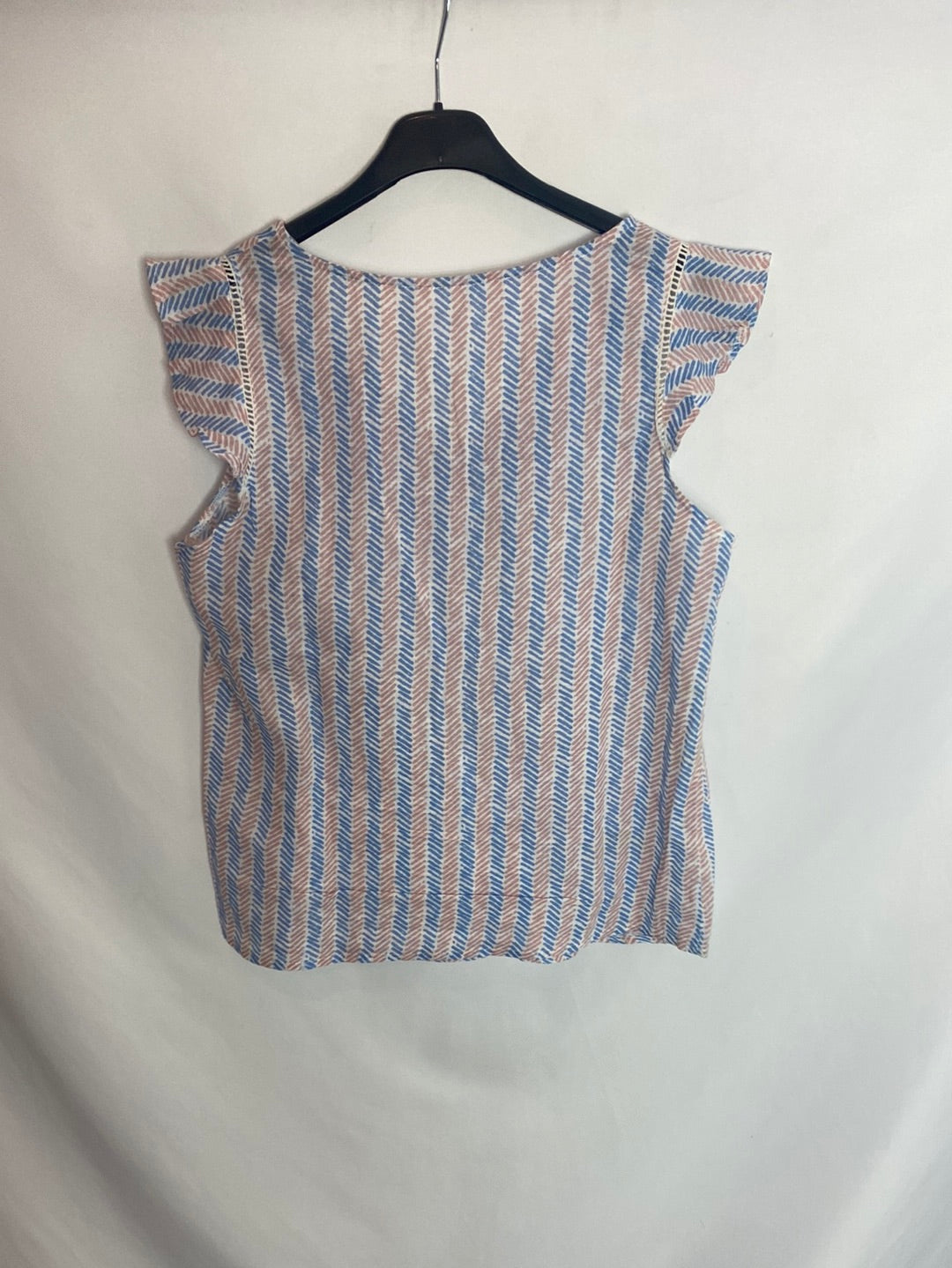 Cerise Blue. Blusa estampada volantes T.s