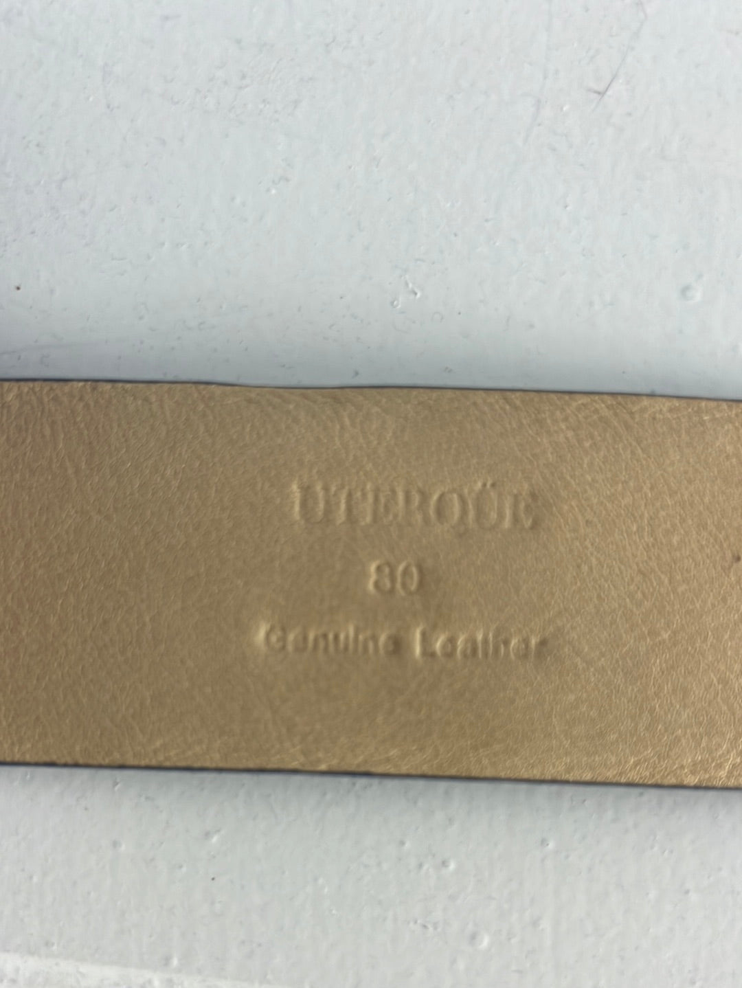 UTERQUE. Cinturón ancho piel azul. T 80 (tara)