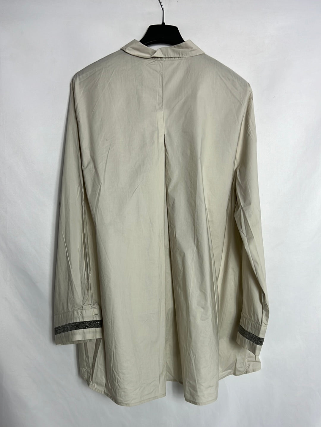 EL CORTE INGLES. Blusa beige detalle puños. T M