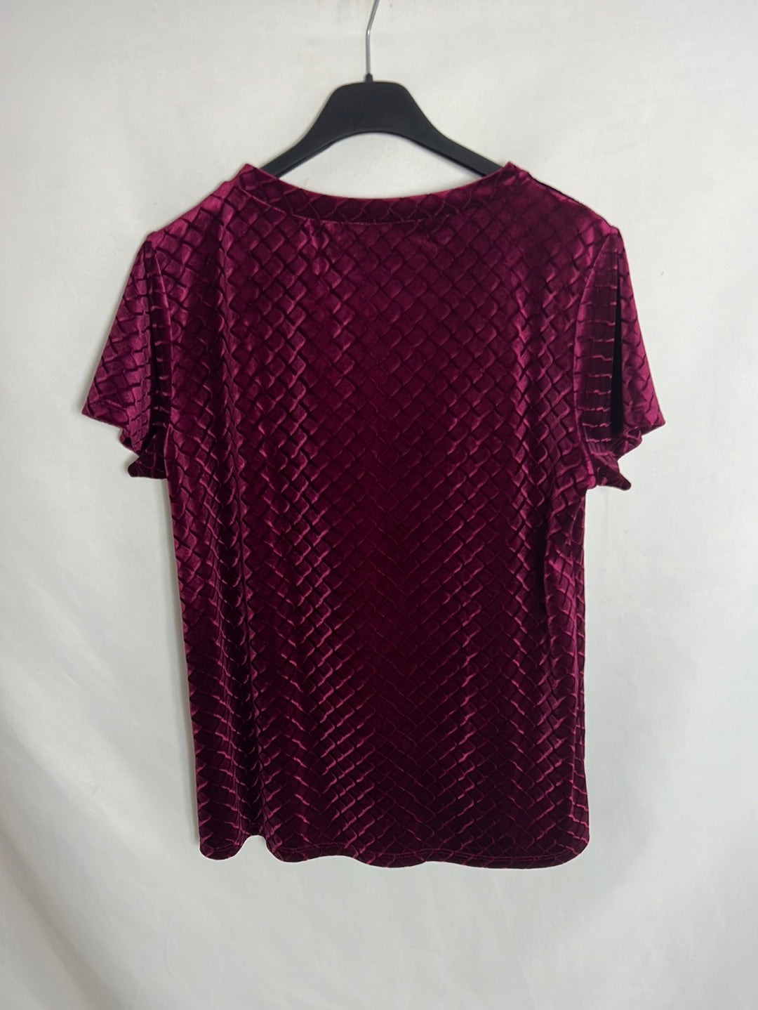 ZUIKI. Camiseta terciopelo vino T.M