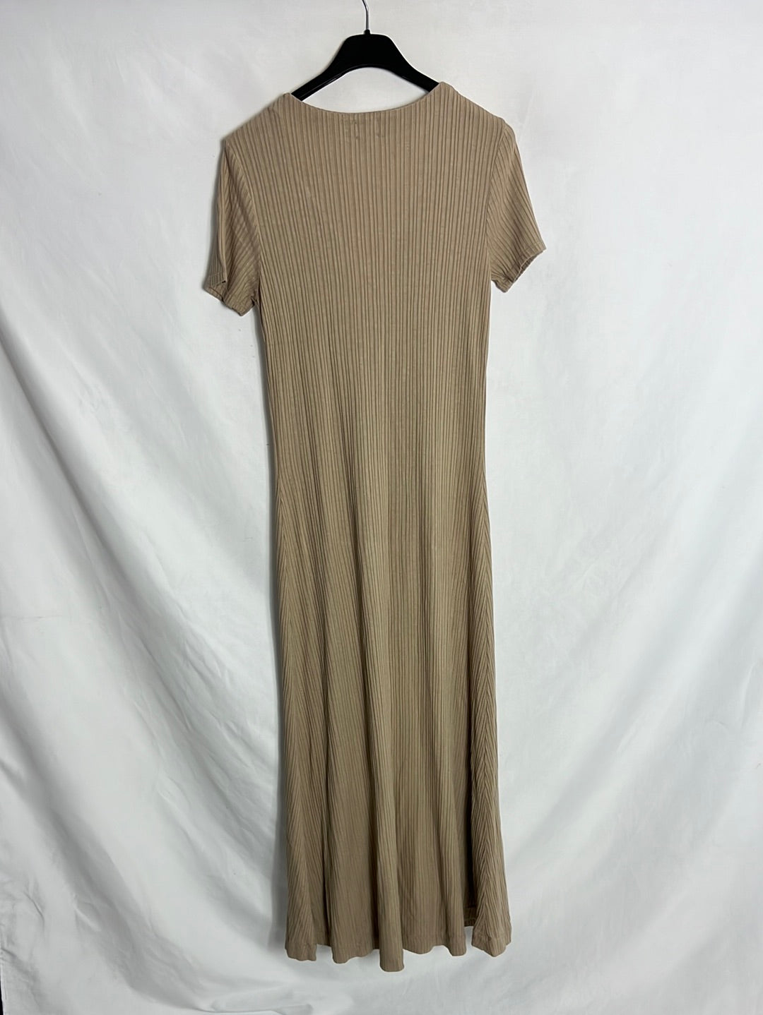 OTRAS. Vestido midi canalé camel. T S