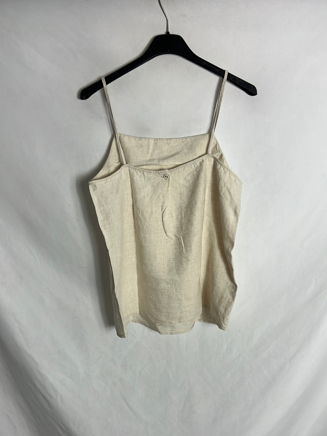 MANGO. Top lino beige tirantes. T S