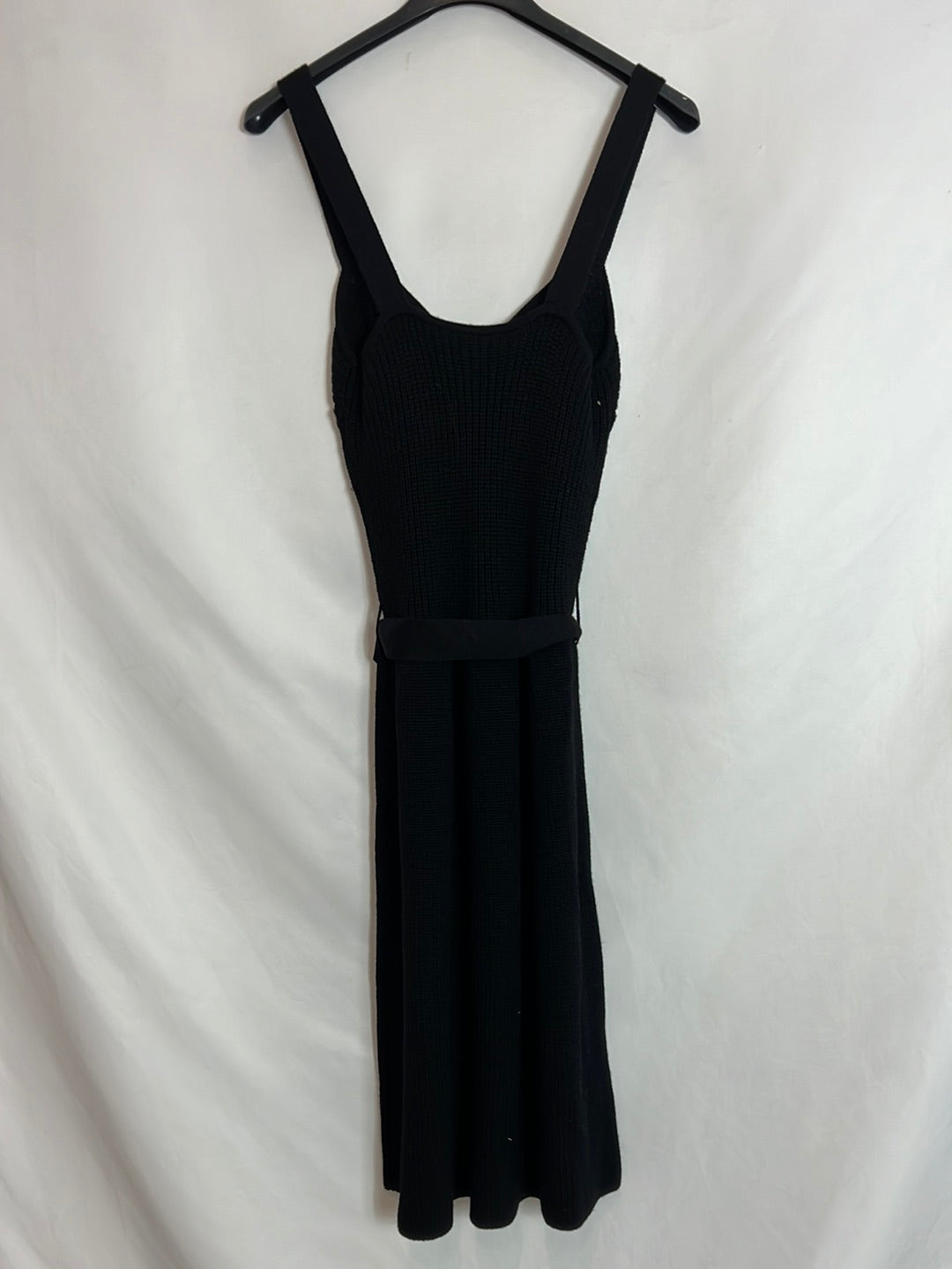 INTROPIA. Black wool dress with straps. Size XS