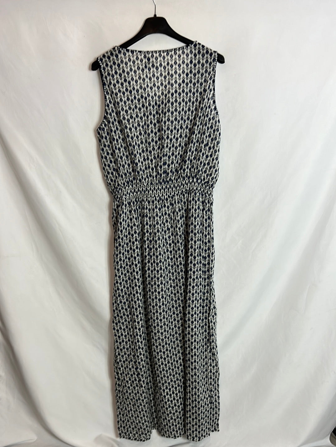 VIOLETA BY MANGO. Vestido largo estampado tonos azules. T L