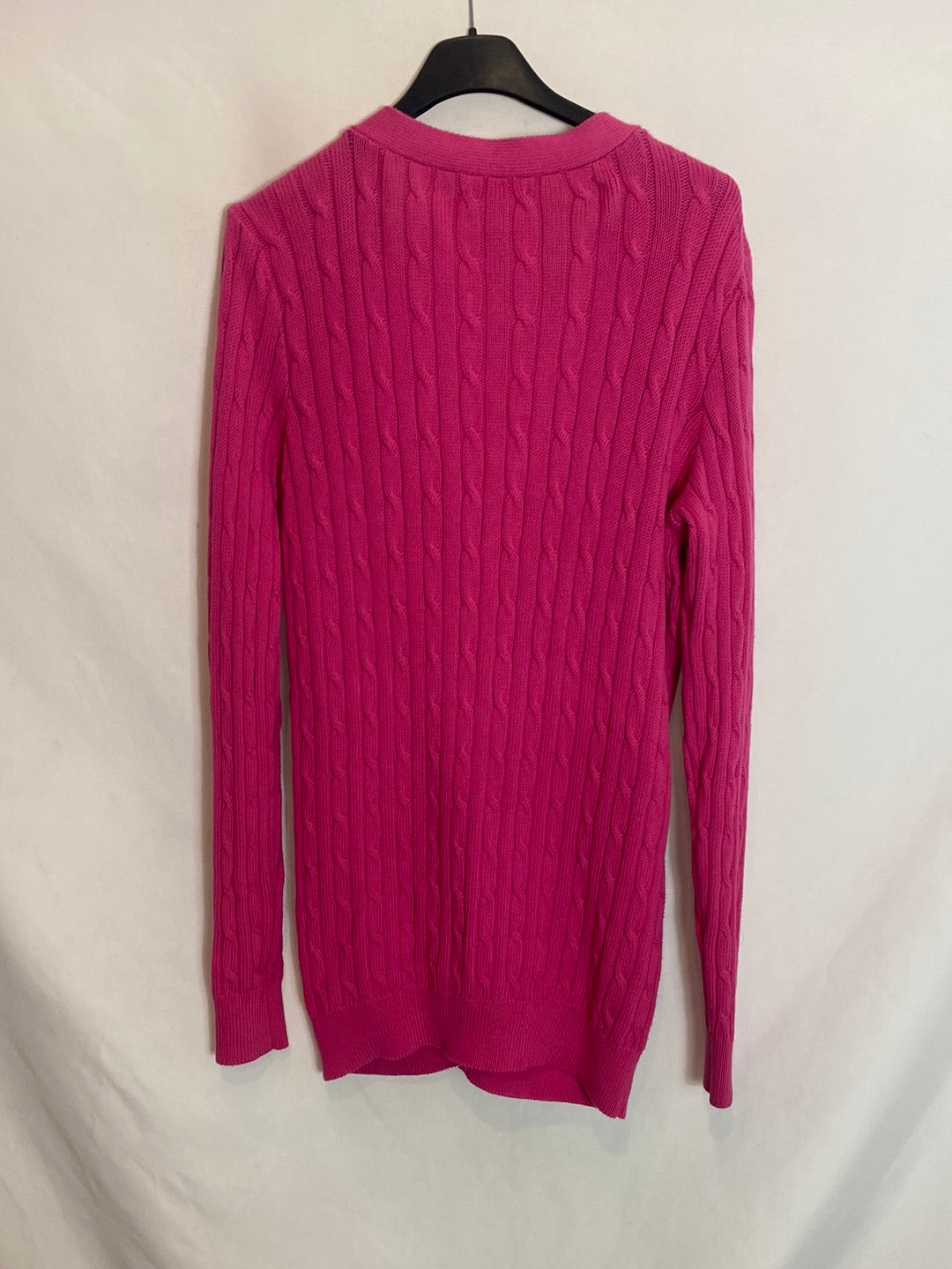 POLO RALPH LAUREN. Cárdigan fucsia. T L