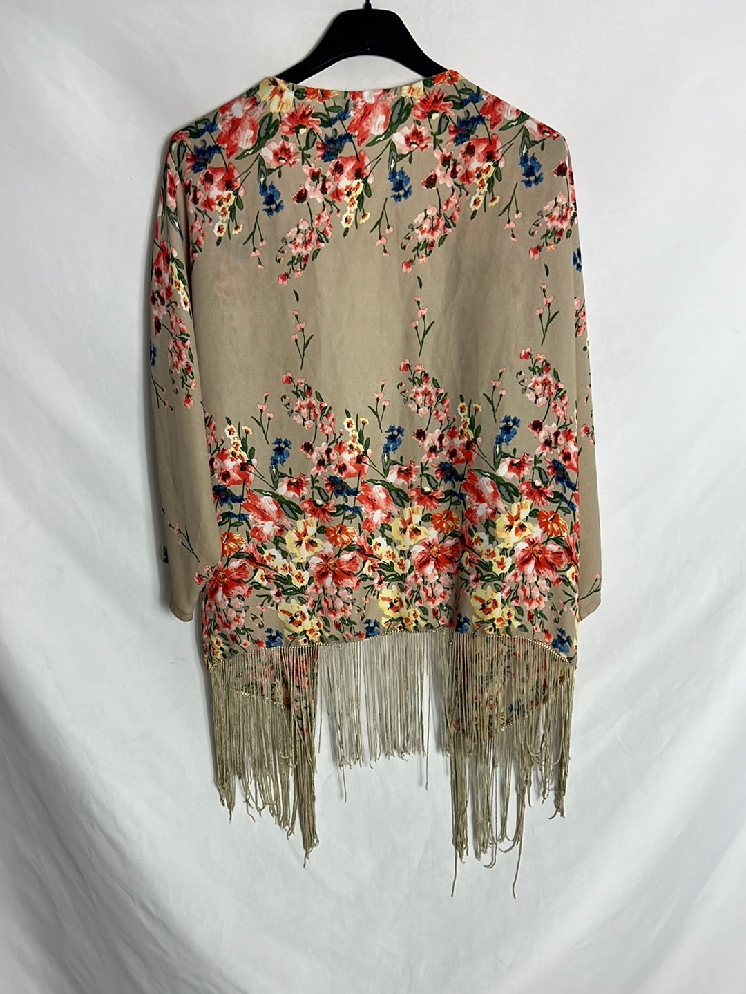 BEKKA. Kimono beige flores. T M/L