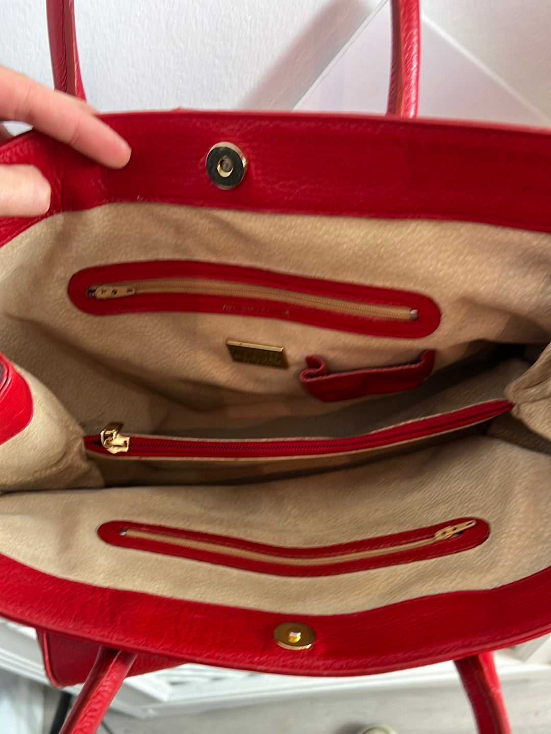 FRANCESCO ROGANI. Bolso piel tote rojo. (Tara)