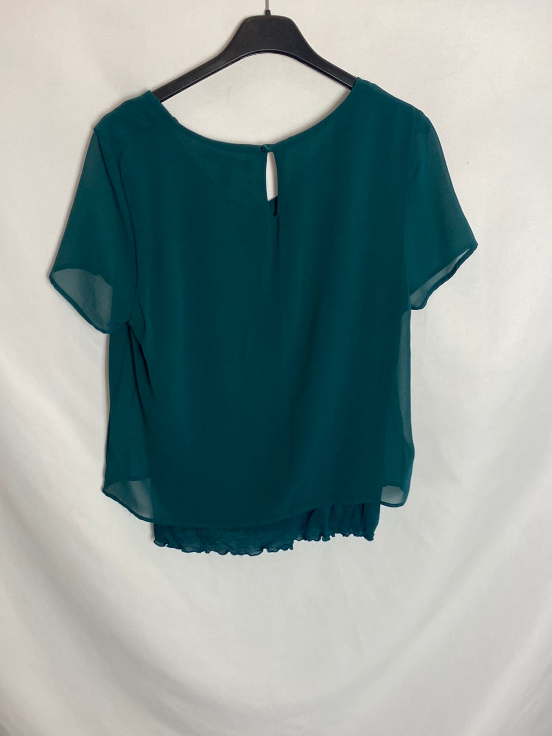 MANGO. Green short-sleeved blouse Tm