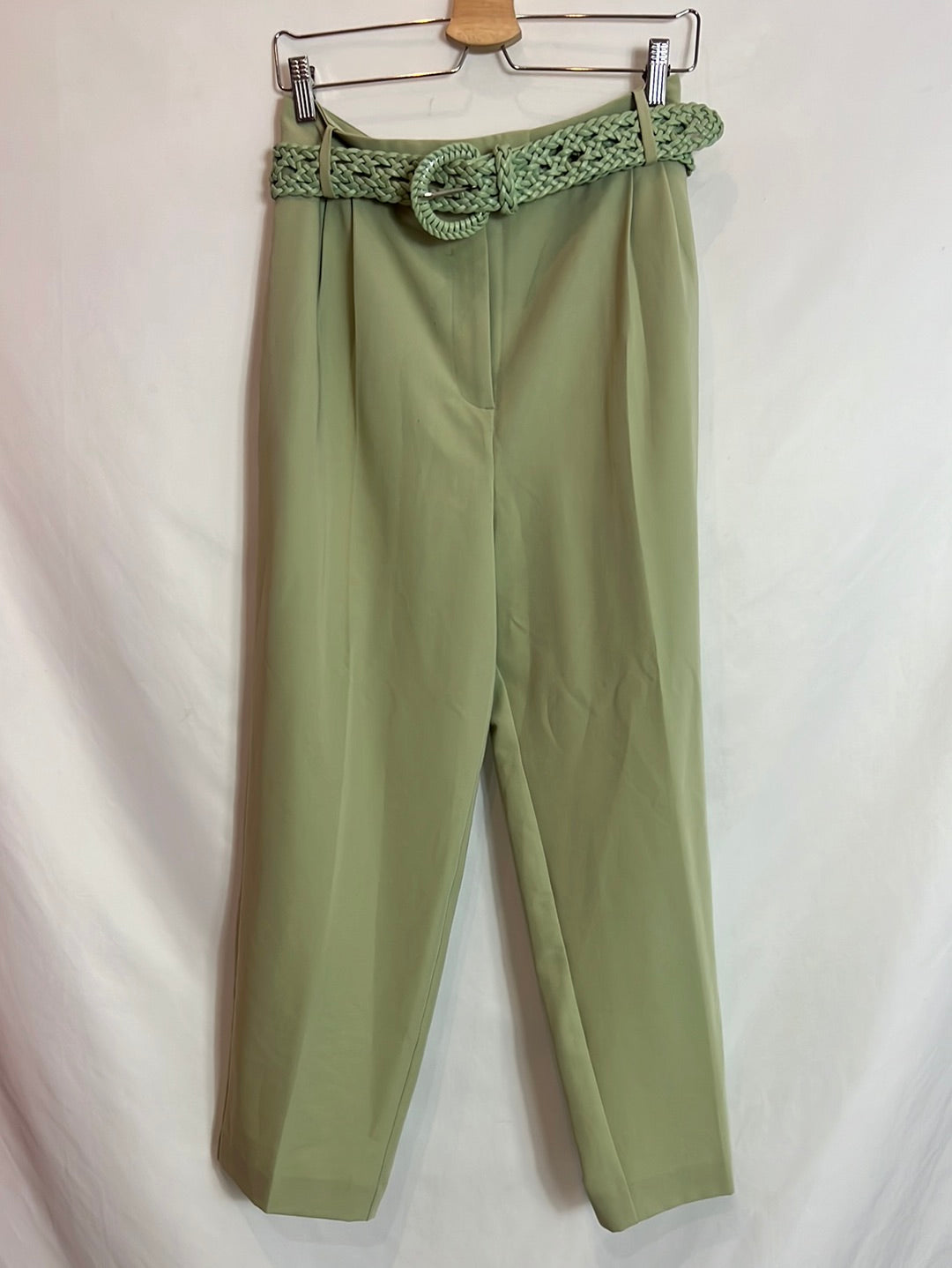 Green pleated Ts trousers - Main Image