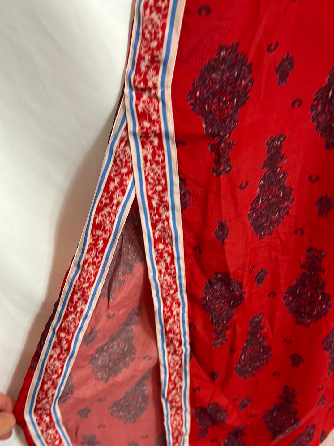 SITA MURT. Long red printed dress. Size 38