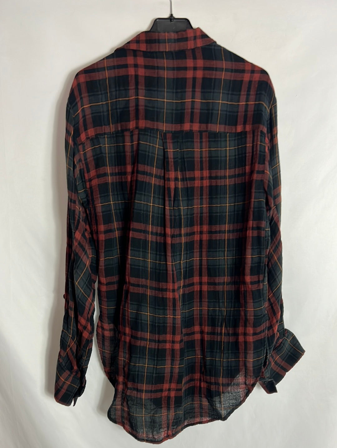 ZARA. Long checked blouse, XS