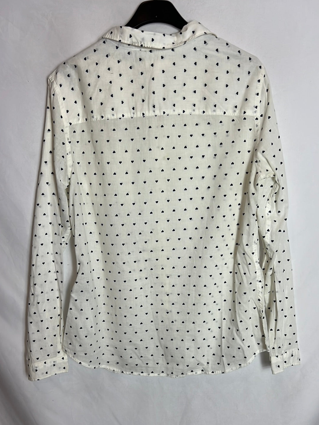 SPRINGFIELD. White heart blouse, size 40