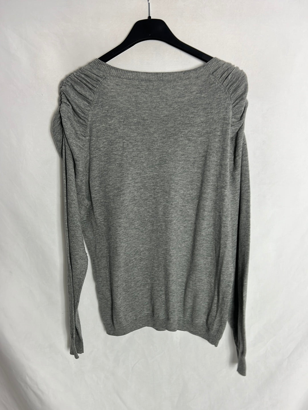 OTRAS. Jersey gris manga abullonada pájaro. T M