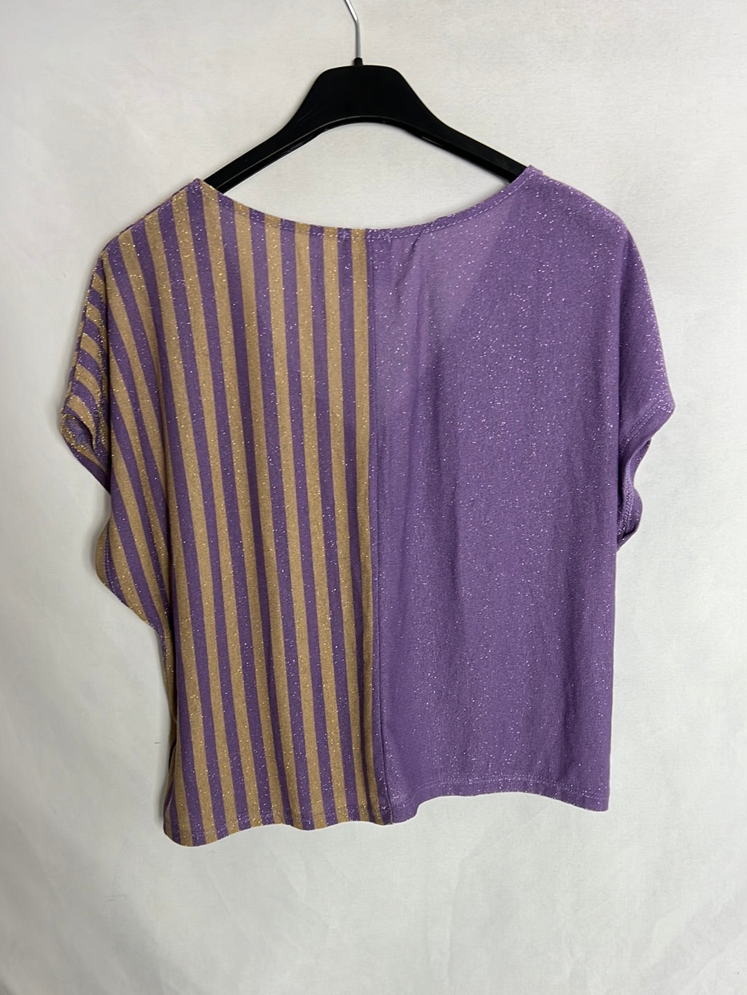 ZUA. Top morado rayas fluido. TU (S)