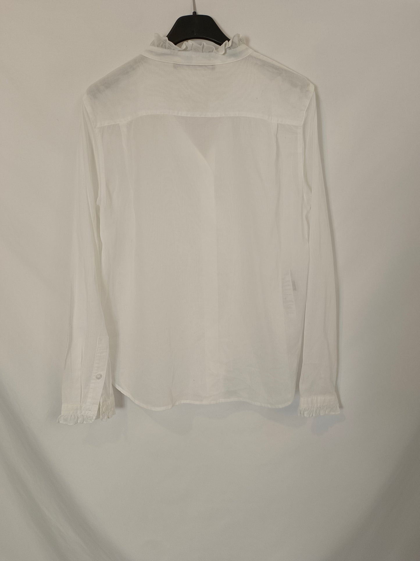 COMPTOIR DES COTONNIERS. Blusa blanca volante T.m
